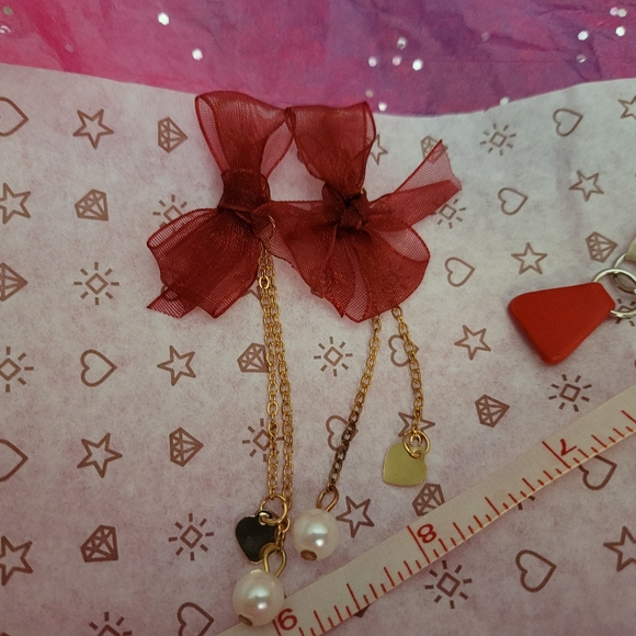 Brand new Red Bow Dangle Earrings - Picture 4 of 4